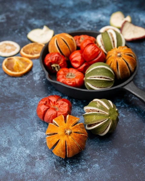 Hermoso Retrato Alimentos Frutas Secas Temporada Wnter Con Fondo Textura — Foto de Stock