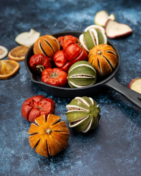 Hermoso Retrato Alimentos Frutas Secas Temporada Wnter Con Fondo Textura — Foto de Stock