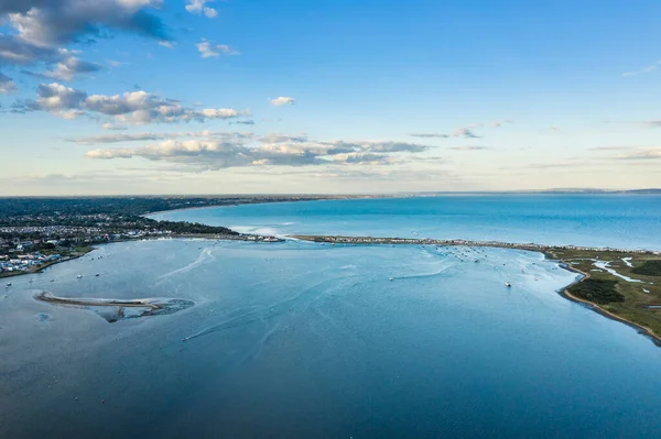 Beautiful Drone Landscape Image Tidal Inlet Christchurch Harbour English South — Stock Photo, Image