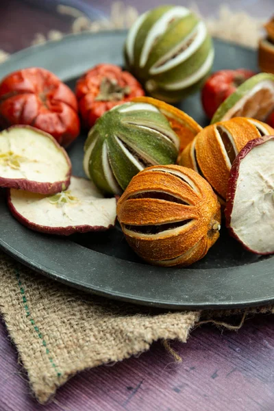 Hermoso Retrato Alimentos Frutas Secas Temporada Wnter Con Fondo Textura — Foto de Stock