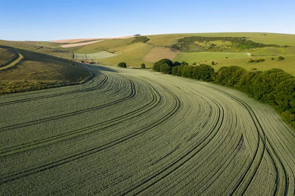 Изображение Ландшафта Английской Сельской Местности Время Заката После Полудня — стоковое фото