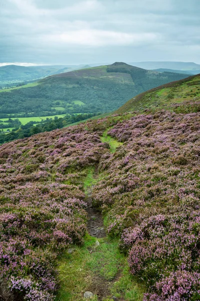 Piękny Krajobraz Bamford Edge Peak District National Park Pod Koniec — Zdjęcie stockowe