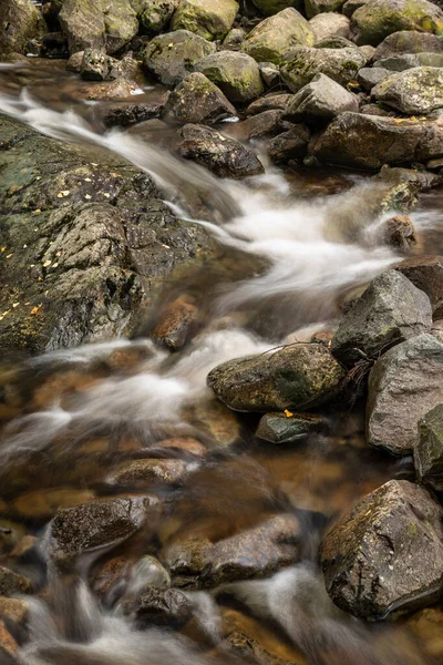 Beautiful Long Exposure Landscape Image Detail Flowing Waterfall Ashness Bridge — Stock Photo, Image