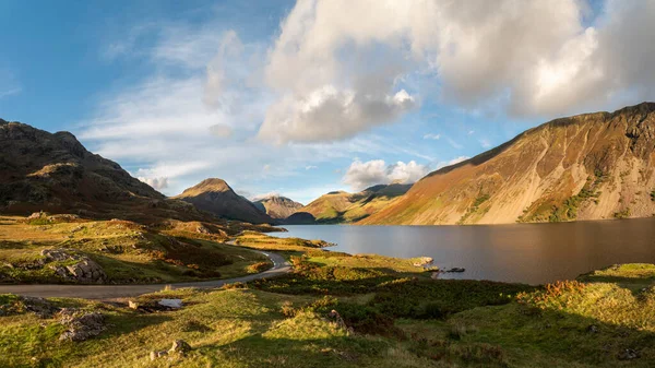 Stunning Late Summer Landscape Image Wasdale Valley Lake District Looking — Stock Photo, Image