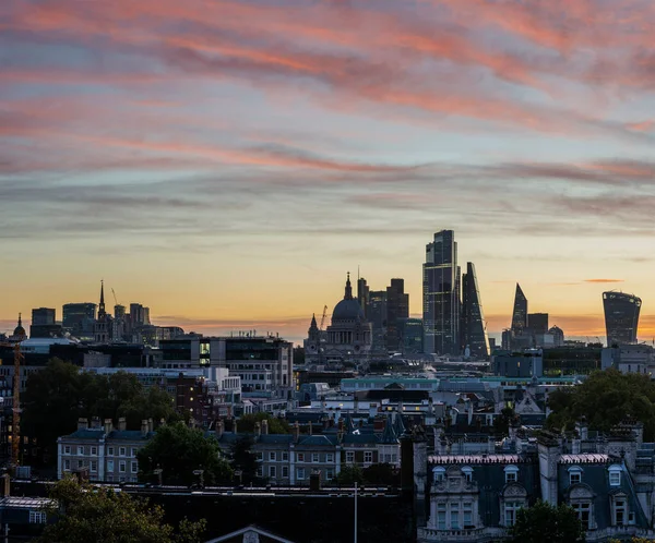 Episk Landskap Stadsbild Skyline Bild London England Färgglada Hösten Fall — Stockfoto