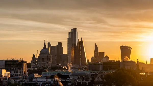 Episk Landskap Stadsbild Skyline Bild London England Färgglada Hösten Fall — Stockfoto