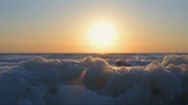 Natural White Foam Shore Black Sea — Stock Video