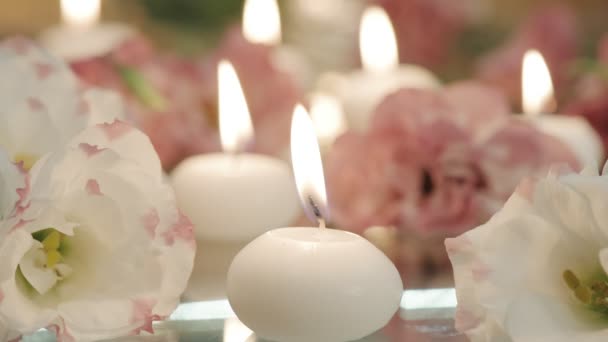 Cinemagraph Primer Plano Velas Flores Vivir Foto — Vídeos de Stock