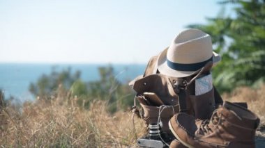 Görüntü kavramı, temel tatil öğeleri seyahat arıyorum. Arka plan doğa.