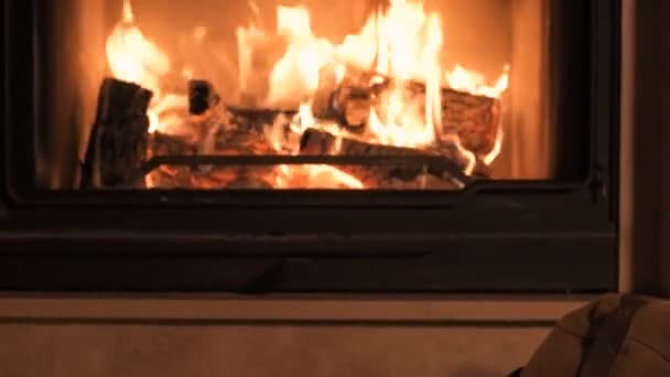 Looking Image Travelling Concept Background Fireplace — Stock Video