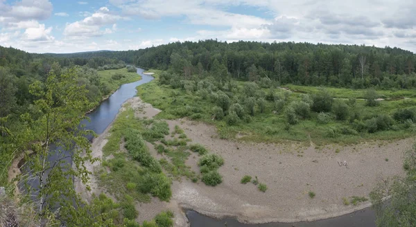 Hermoso Paisaje Montaña Con Río Rusia Urales — Foto de Stock