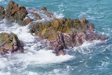 Tayland kıyı taşlarla yatay yukarı kapatın