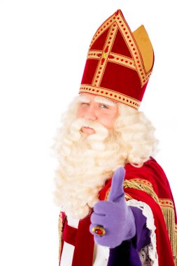 Hollandalı saint Nicholas portre. Çok iyi. Beyaz arka plan üzerinde izole. Noel Baba'nın Hollanda karakter