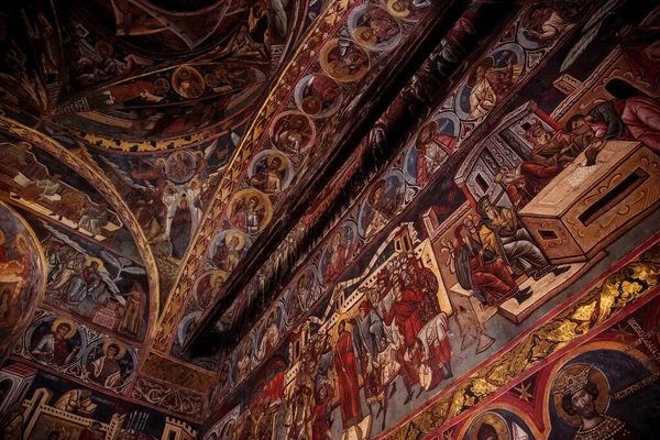 Gura Humorului Romania August 2019 Frescoes Interior Humor Monastery Located — Stock Photo, Image