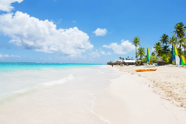 Coconut Palm Trees White Sandy Beach Punta Cana Dominican Republic — Stock Photo, Image