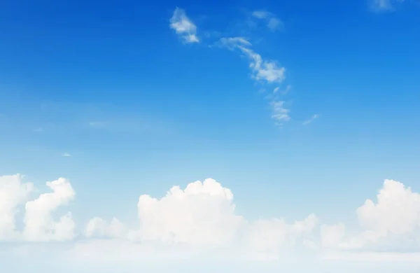 Blue Sky Background White Tiny Clouds Blue White Pastel Heaven — Stock Photo, Image