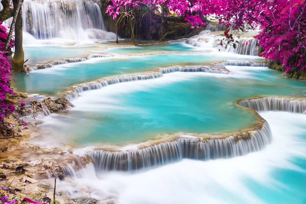 Turquoise Water Kuang Waterfall Luang Prabang Laos — Stock Photo, Image