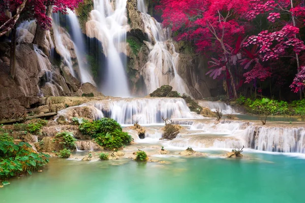 Turquoise Water Kuang Waterfall Luang Prabang Laos — Stock Photo, Image