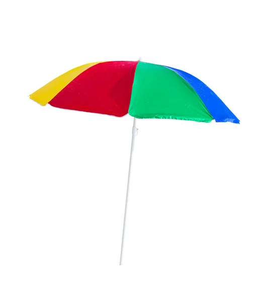 白い背景で隔離されたビーチ傘 — ストック写真