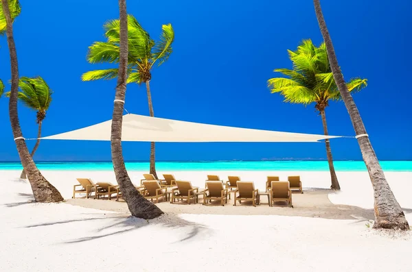 Krásná Bílá Písečná Pláž Luxusního Letoviska Punta Cana Dominikánská Republika — Stock fotografie