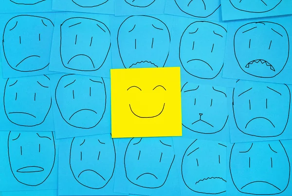 Background One Happy Face Sad — Stock Photo, Image