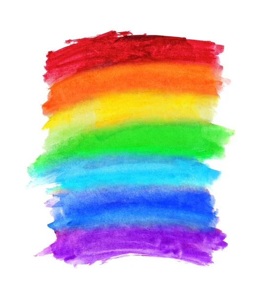 抽象的な水彩の虹色の背景 手描き 紙テクスチャ — ストック写真