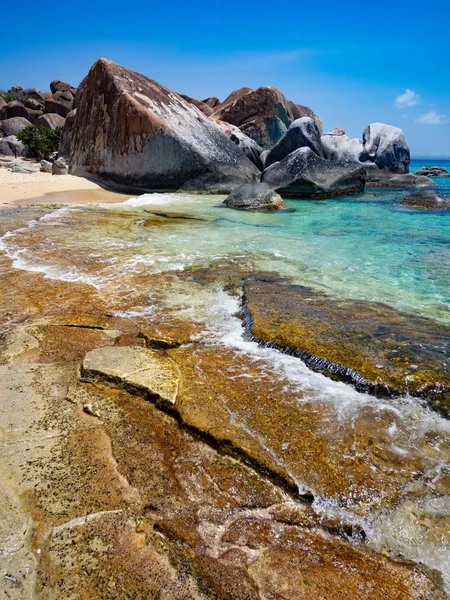 Terme Spiaggia Principale Attrazione Turistica Virgin Gorda Isole Vergini Britanniche — Foto Stock