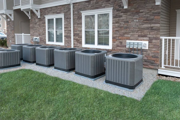 Outdoor Air Conditioning Heat Pump Units — Stock Photo, Image