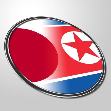 Japon Vs Kuzey Kore nükleer görüşmeler 3d çizim. Birlik ve Denuclearization çatışma ülkeler - Japonya ve Nk arasında umut