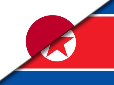 Tokyo ve Kuzey Kore çatışma 3d çizim. Uluslararası görüşmeler işbirliği ve iki ülke - Tokyo ve Pyongyang arasında askeri çatışma