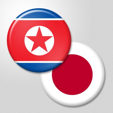 Japon Vs Kuzey Kore Denuclearization 3d çizim konuşuyor. Ülkeler arasında - pasifist Japonya ve Nk umut umut birlik ve Denuclearization