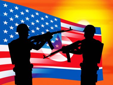 Kuzey Kore asker askeri 3d çizim mücadele. Kuzey Kore Savaş görev veya savaş gücü için Nk çakışması