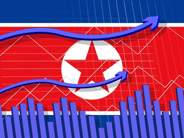 Corea Del Norte Economía Financiera Colapso Ilustración Muestra Desastres Económicos —  Fotos de Stock