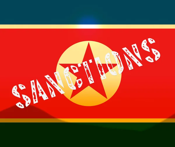 Sanciones Financieras Sobre Corea Del Norte Ilustración Embargo Económico Administrativo —  Fotos de Stock