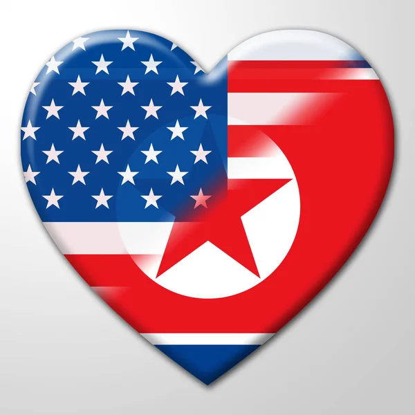 North Korea Agreement Flag Illustration Shows Talks Deal Friendship Pyongyang — Stock Photo, Image