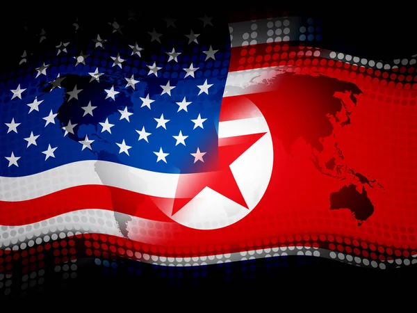 Kuzey Kore Abd Diplomatik Anlaşma Çizim Savaş Yaptırımlar Abd Arasında — Stok fotoğraf
