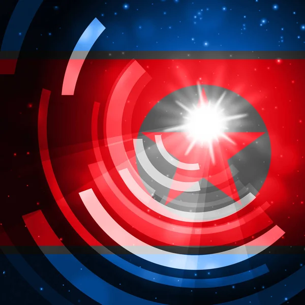 Siber saldırı tehdidi Kuzey Kore bilgisayar korsanları tarafından 3d çizim. Kore ve virüs veya veri koruma için Online Web güvenlik tehdit tarafından kesmek gösterir