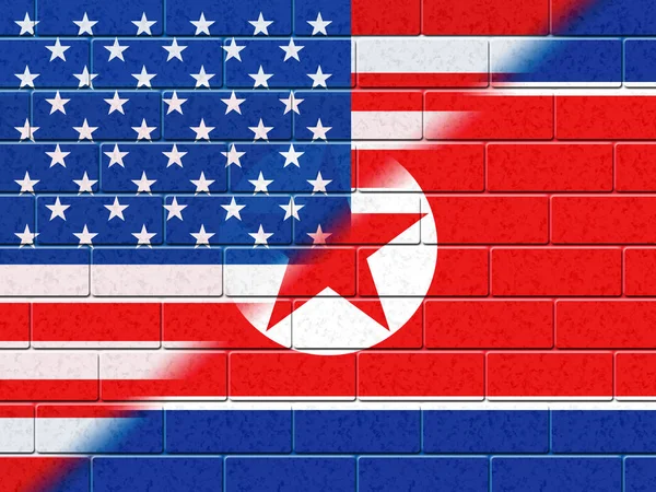 Bandera Comercial Corea Del Norte Estados Unidos Ilustración Muestra Las — Foto de Stock