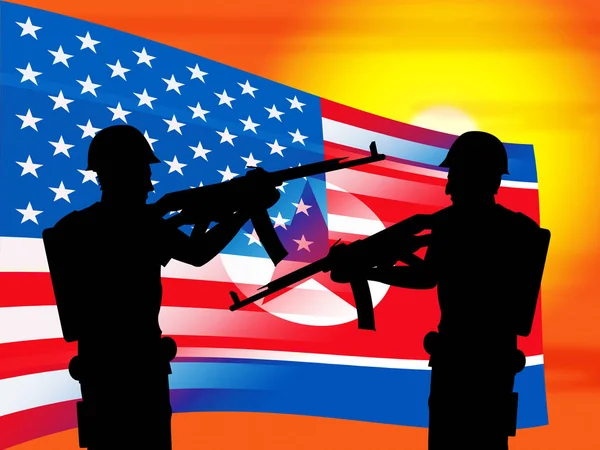 Kuzey Kore asker askeri 3d çizim mücadele. Kuzey Kore Savaş görev veya savaş gücü için Nk çakışması