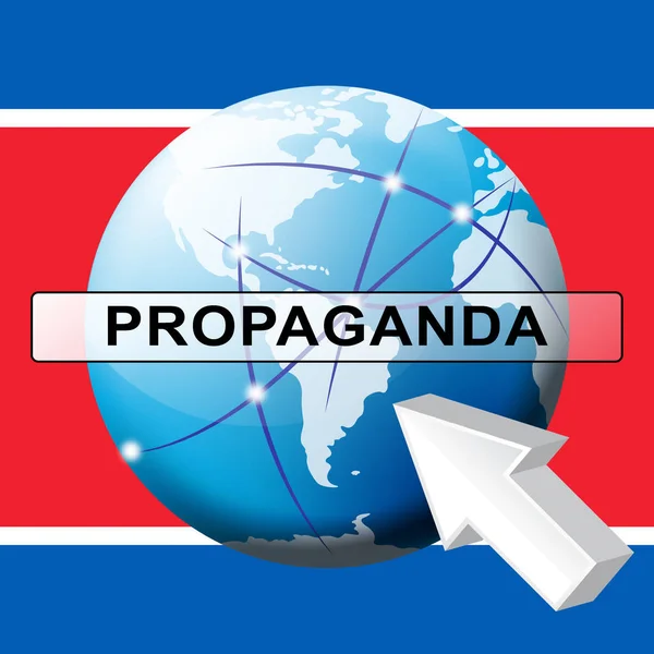 Propaganda Bufala Comunista Dalla Corea Del Nord Illustrazione Disinformazione Ingannevole — Foto Stock