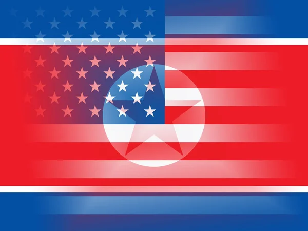 Северокорейский Американский Флаг Мира Иллюстрация Конфликт Мир Соглашение Между Пхеньяном — стоковое фото