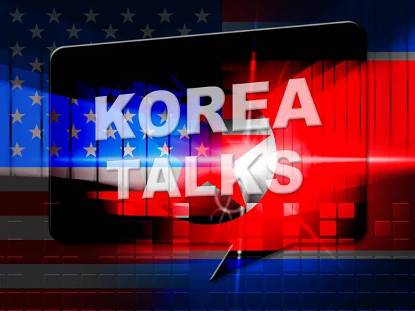 Nordkorea Fred Samarbete Med Usa Illustration Fred Och Samtalen Att — Stockfoto