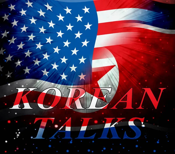 Nordkorea Denuclearization Samtal Med Usa Illustration Konflikt Och Konfrontation Att — Stockfoto