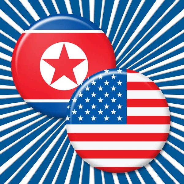 Nordkoreanska Och Usa Nukleär Konflikt Illustration Visar Den Konflikt Eller — Stockfoto
