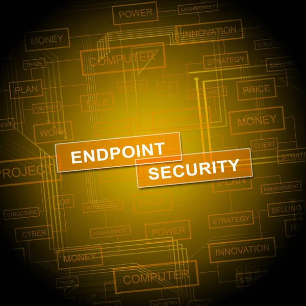 Bitiş Noktası Güvenliği Güvenli Sistem Sanal Internet Tehdit Çizim Karşı — Stok fotoğraf