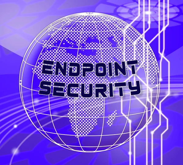 Bitiş noktası güvenliği güvenli sistem sanal Internet tehdit - 3d çizim karşı koruma gösterir