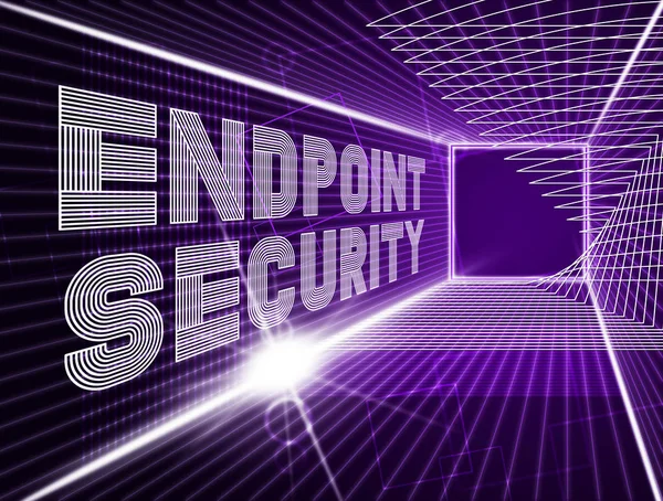 Bitiş Noktası Güvenliği Güvenli Sistem Sanal Internet Tehdit Çizim Karşı — Stok fotoğraf