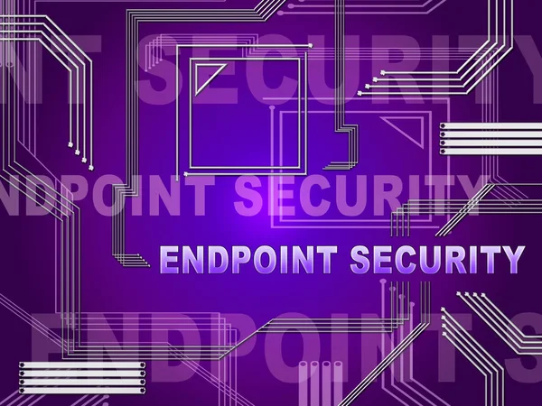 Endpoint Security Bezpieczny System Pokazuje Zabezpieczenie Przed Internet Wirtualne Zagrożenie — Zdjęcie stockowe