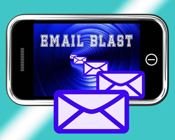 Email Blast Newsletter Promotion Delivering Rendering Shows Marketing List Send — Stock Photo, Image