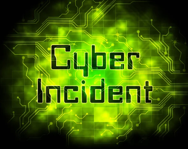 Cyber Incident Data Attack Alert Ilustração Mostra Redes Hackeadas Penetração — Fotografia de Stock